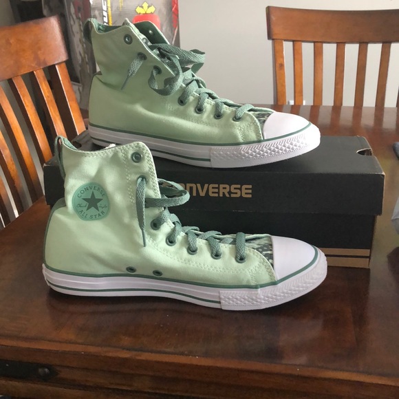 light green converse high tops
